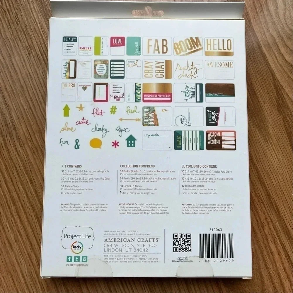 Becky Higgins Card Making Kit NEW Craft Fill In The Blank Project Life